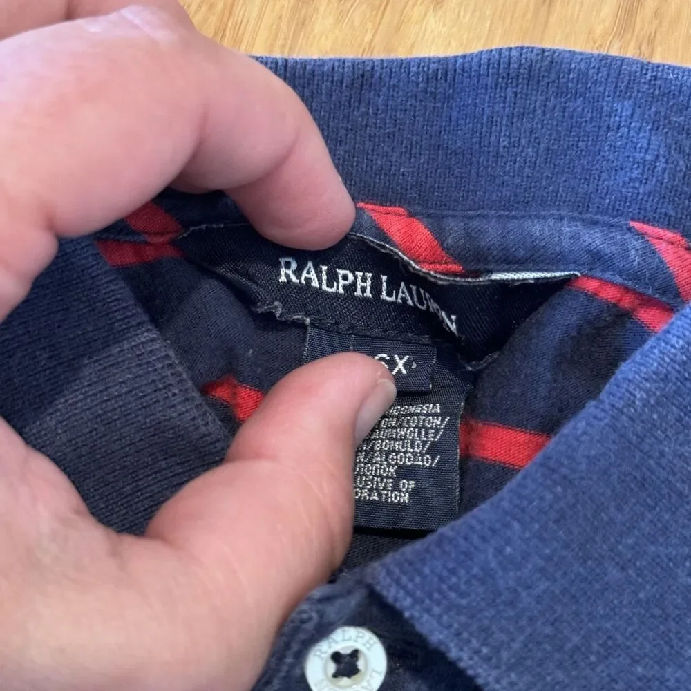 Ralph Lauren Girls Navy w/ Red Stripe Dress Size 6X